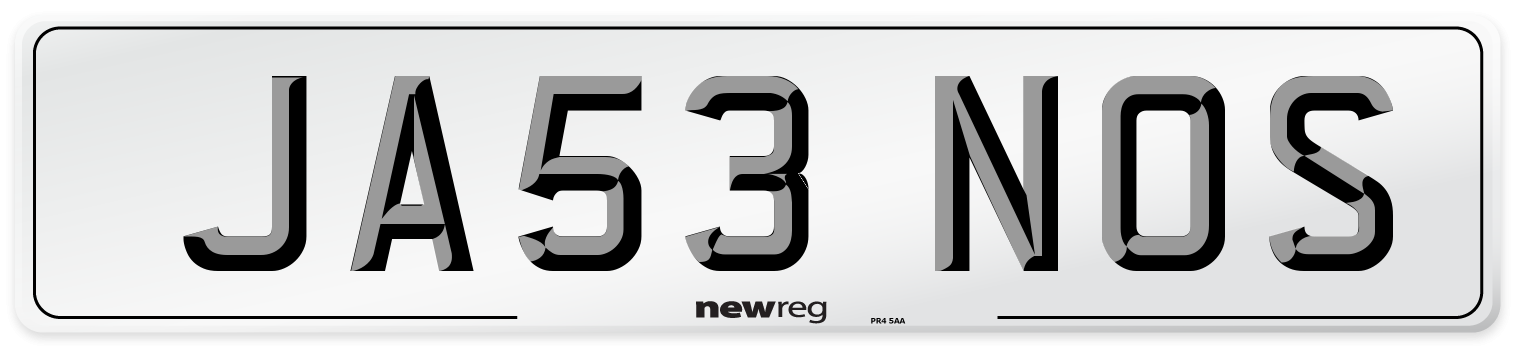 JA53 NOS Number Plate from New Reg